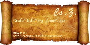 Csákány Zamfira névjegykártya